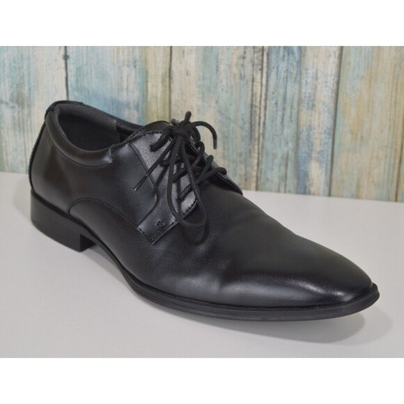 Alfani Andrew Men's Size 9.5 Smooth Plain Toe Black Oxfords - Picture 2 of 10